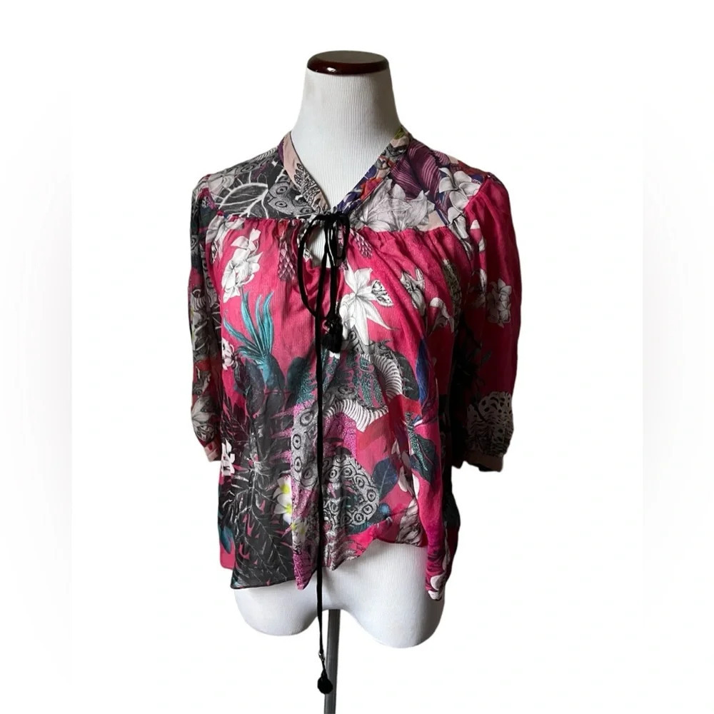 Just Cavalli Floral Silk Blouse, size 42